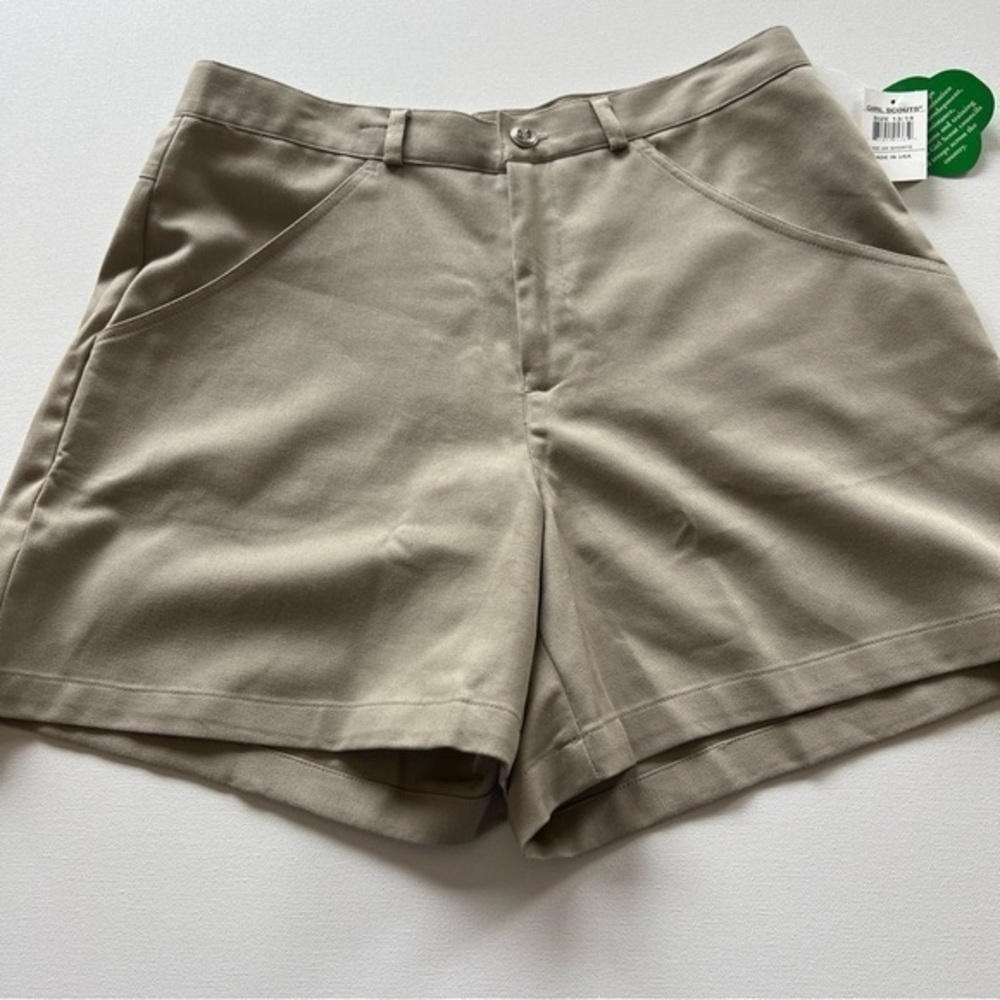 NWT GIRL SCOUTS‎ SHORTS Official Uniform Khaki Adult Women's Size 13/14 (A3)
